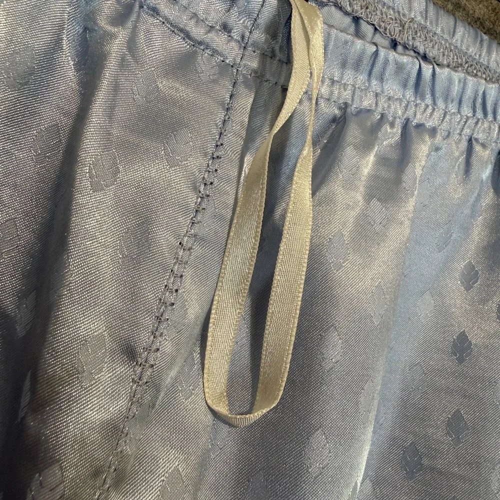 Stefano Cocci Satin Pajama Set Womens Large Top Pants Light Blue‎ Lightweight